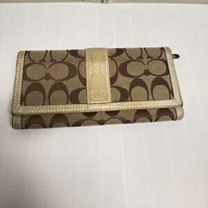 Coach Tan and Gold Women's Wallet